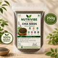NutriVibe Chia Seeds 250g | Rich in Calcium, Protein and Fiber (Pack of 1)