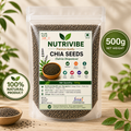 NutriVibe Chia Seeds 500g | Rich in Calcium, Protein and Fiber (Pack of 1)